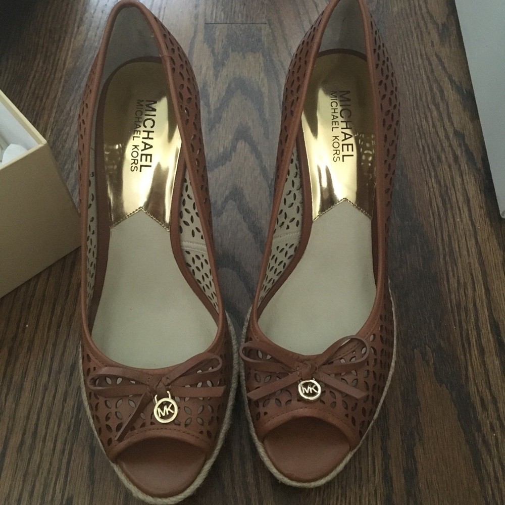 Michael Kors peep toe wedge